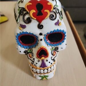 Colorful Ceramic Sugar Skull Decor